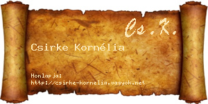 Csirke Kornélia névjegykártya